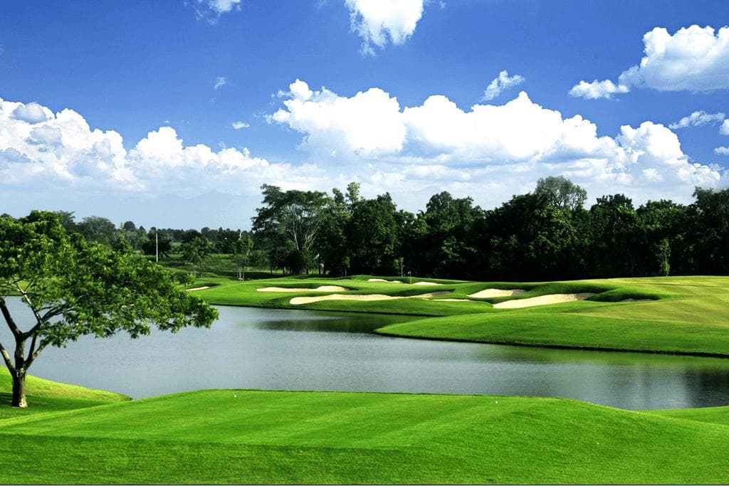 Singha Park Khon Kaen Golf Club fairway and green - golf course Thailand